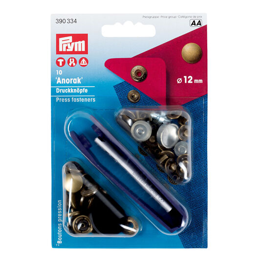Pression Anorak 12 mm, couleur laiton image number